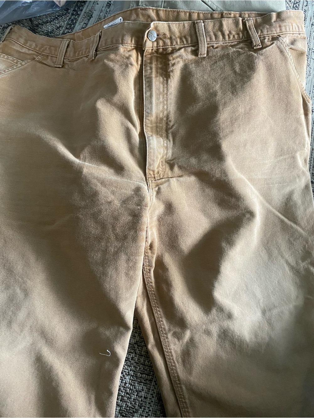 Carhartt Men’s Work Pants B11 Brown 100% Cotton 48x32